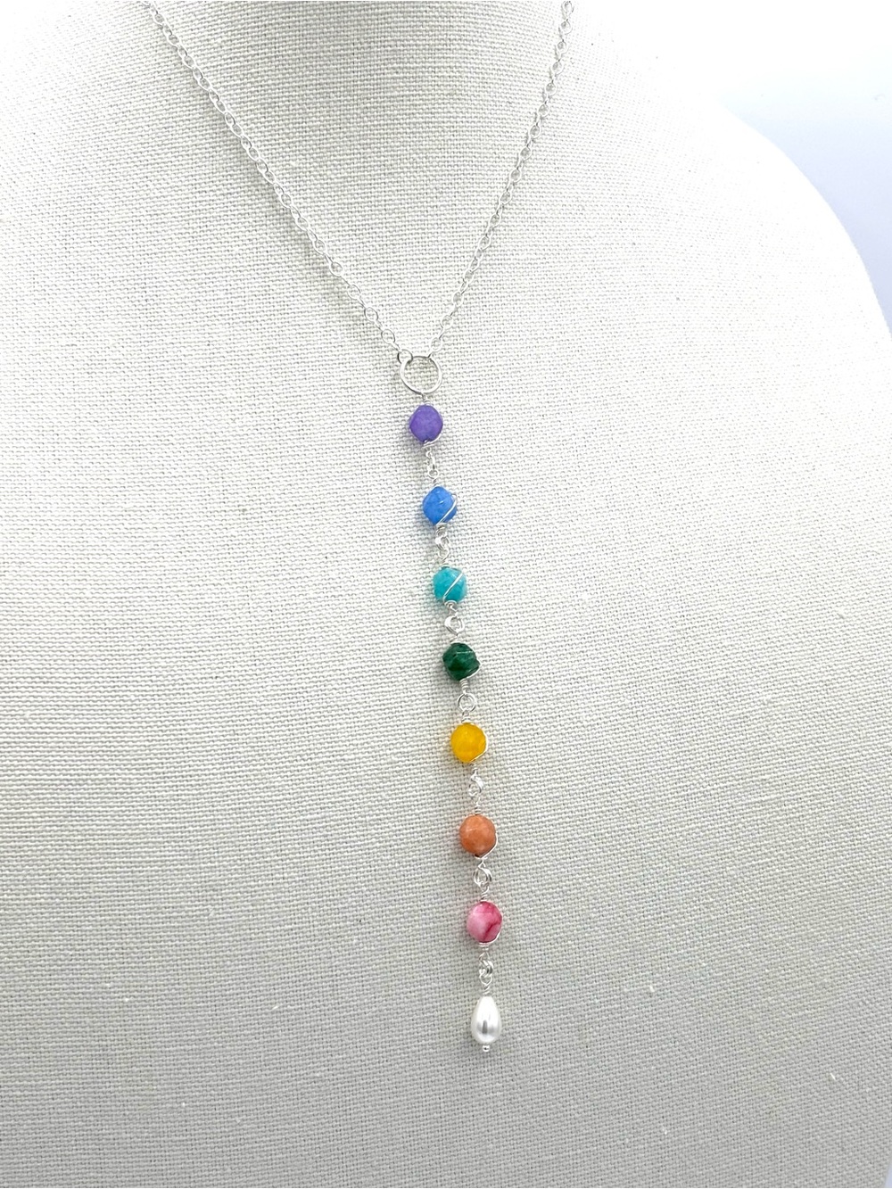 Hand Crafted Chakra Lariat Necklace